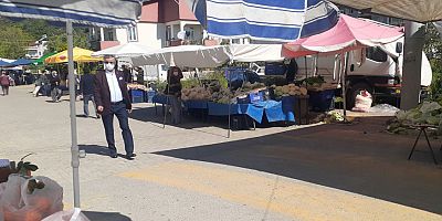 Başkan Topaloğlu, Göynük Pazarı'nda alınan tedbirleri denetledi