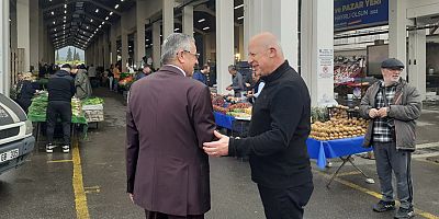 Başkan Topaloğlu Kemer pazarında