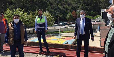 Başkan Topaloğlu, Lise Caddesi'ndeki çalışmaları inceledi