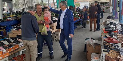 Başkan Topaloğlu’ndan Kuzdere pazar esnafını ziyaret