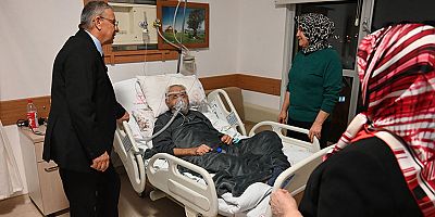 Başkan Topaloğlu’ndan yeni yıl akşamı hastane ziyaret