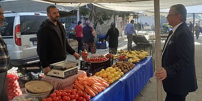 Başkan Topaloğlu pazar esnafını ziyaret etti