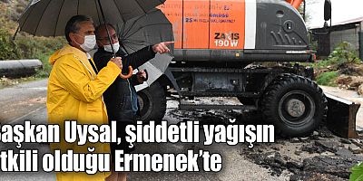 Başkan Uysal, şiddetli yağışın etkili olduğu Ermenek’te