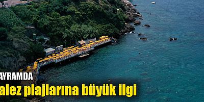 Bayramda falez plajlarına büyük ilgi