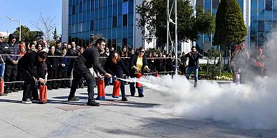 Belediyede yangın tatbikatı