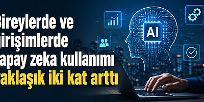 Bireylerde ve girişimlerde yapay zeka kullanımı yaklaşık iki kat arttı