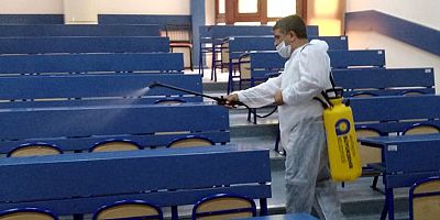 Büyükşehir Belediyesi sınavlar öncesi okulları dezenfekte etti