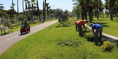 Büyükşehir’den Manavgat’ta yeşil alanlara bakım