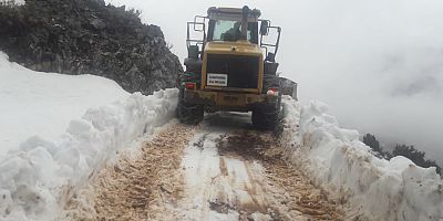 Büyükşehir’in Alanya kırsalında kar temizliği sürüyor