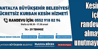 Büyükşehir kurban kesim yerlerini belirledi