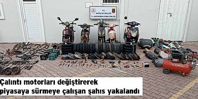 Çalıntı motorları değiştirerek piyasaya sürmeye çalışan şahıs yakalandı