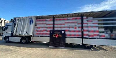 Çekici ve römorkta 10 milyon 70 bin adet boş makaron ele geçirildi