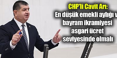 CHP'li Cavit Arı: En düşük emekli aylığı ve bayram ikramiyesi asgari ücret seviyesinde olmalı
