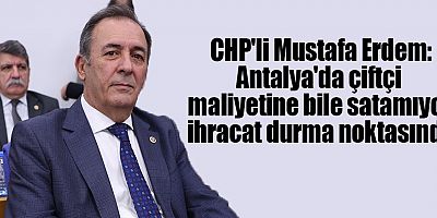 CHP'li Mustafa Erdem: Antalya'da çiftçi maliyetine bile satamıyor, ihracat durma noktasında