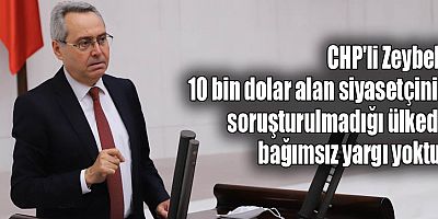 CHP'li Zeybek: 10 bin dolar alan siyasetçinin soruşturulmadığı ülkede bağımsız yargı yoktur
