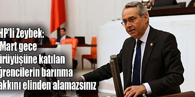 CHP'li Zeybek: 8 Mart gece yürüyüşüne katılan öğrencilerin barınma hakkını elinden alamazsınız