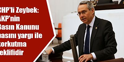 CHP'li Zeybek: AKP'nin Basın Kanunu basını yargı ile korkutma teklifidir