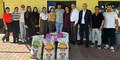 Crystal Otel Grubu’ndan Kemer’deki can dostlarına mama desteği