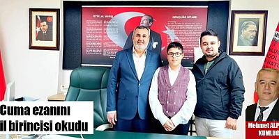 Cuma ezanını il birincisi okudu