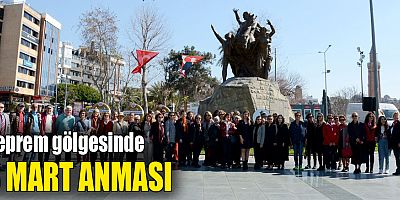 Deprem gölgesinde 8 Mart anması