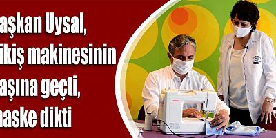 Dikiş makinesinin başına geçti