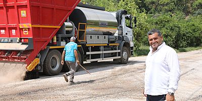 Dim çayı mevkiindeki dört noktada asfalt çalışmaları sürüyor