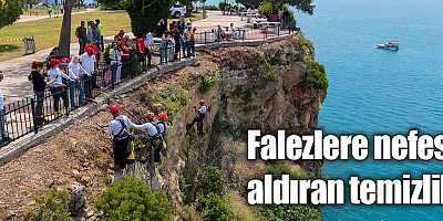 Falezlere nefes aldıran temizlik