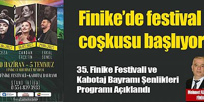 Finike’de festival coşkusu başlıyor