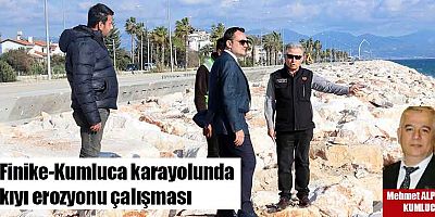 Finike-Kumluca karayolunda kıyı erozyonu çalışması