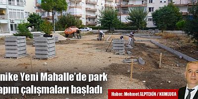 Finike Yeni Mahalle’de park yapım çalışmaları başladı