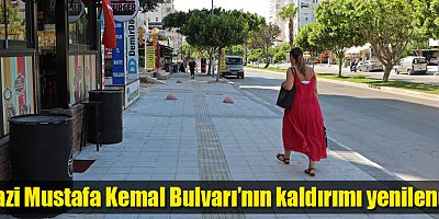 Gazi Mustafa Kemal Bulvarı’nın kaldırımı yenilendi