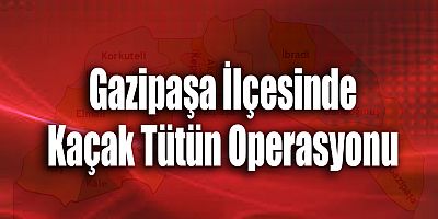 Gazipaşa İlçesinde Kaçak Tütün Operasyonu