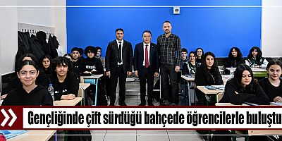 Gençliğinde çift sürdüğü bahçede öğrencilerle buluştu