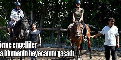 Görme engelliler, ata binmenin heyecanını yaşadı
