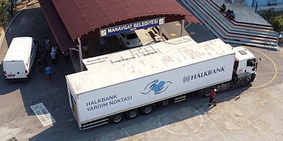Halkbank, iki yardım tırıyla yangın mağdurlarının yanında