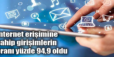 İnternet erişimine sahip girişimlerin oranı yüzde 
94