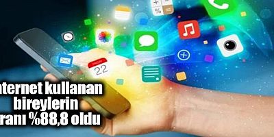 İnternet kullanan bireylerin oranı %88,8 oldu