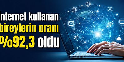İnternet kullanan bireylerin oranı %92,3 oldu