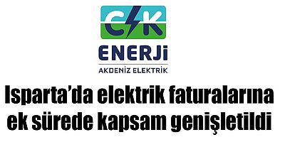 Isparta’da elektrik faturalarına ek sürede kapsam genişletildi
