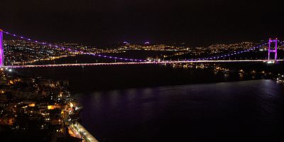 İstanbul'un köprüleri epilepsi için mor ışık yaktı