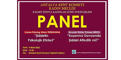 Kadın Meclisi 8 Mart etkinlikleri kapsamında panel düzenliyor