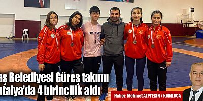 Kaş Belediyesi Güreş takımı Antalya’da 4 birincilik aldı