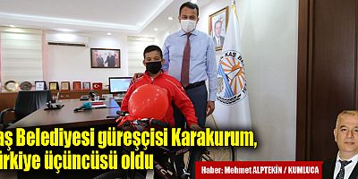 Kaş Belediyesi güreşçisi Karakurum, Türkiye üçüncüsü oldu