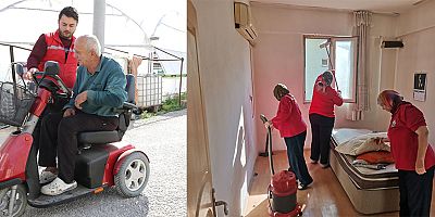 Kaş Belediyesinin evde bakım hizmeti sürüyor