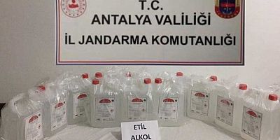 Kaş'ta kaçak üretilen 60 litre etil alkol ele geçirildi