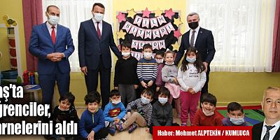 Kaş'ta öğrenciler, karnelerini aldı