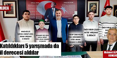 Katıldıkları 5 yarışmada da il derecesi aldılar