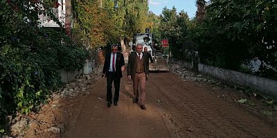 Kemer 103 sokakta yol yapım çalışması başladı