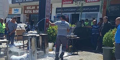 Kemer'de iş yeri yangını 