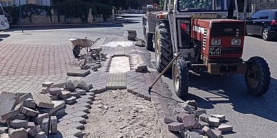 Kemer’de yol ve kaldırım çalışmaları 